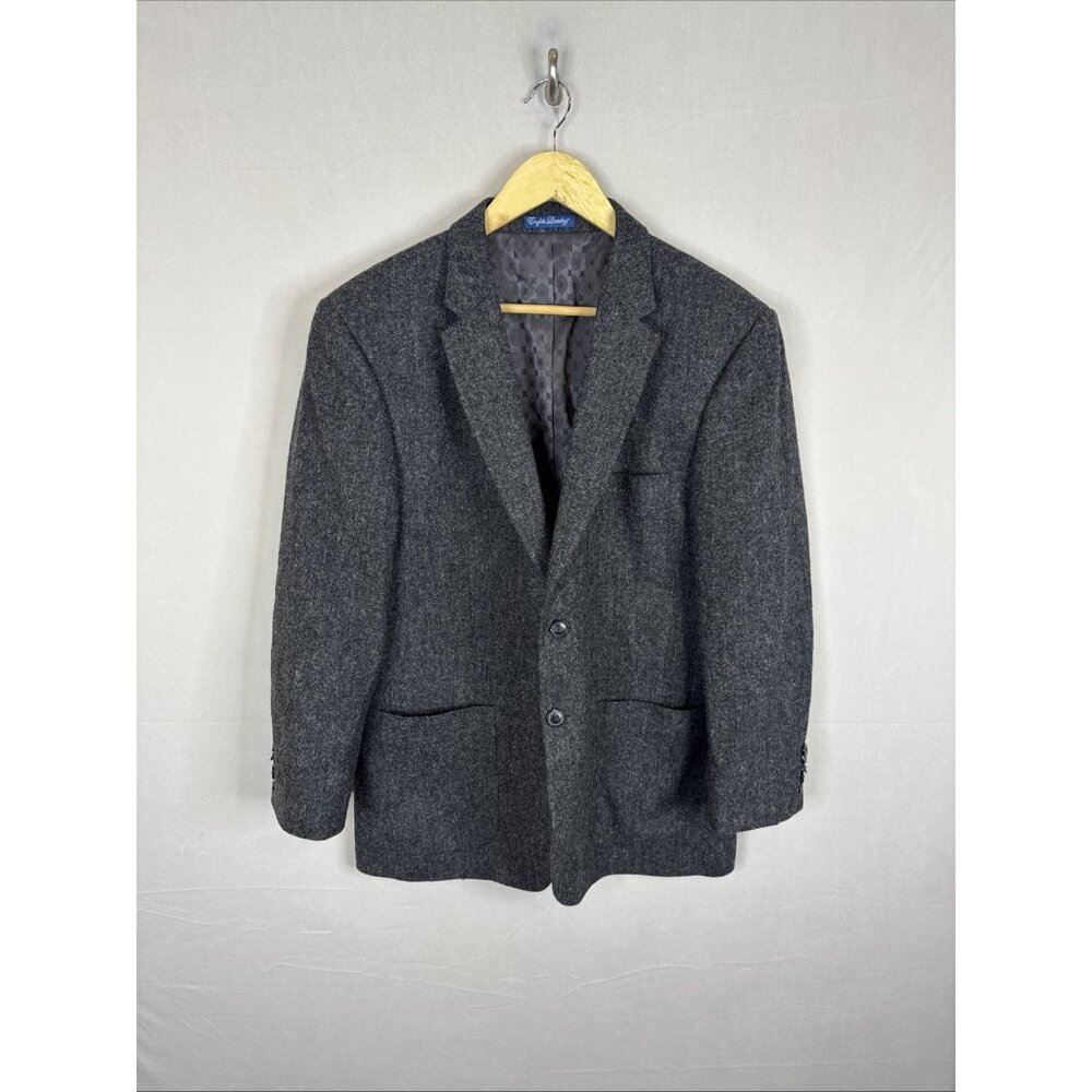 English Laundry Wool Blazer 42S Gray Tweed 2 Button Sport Coat Men’s Short